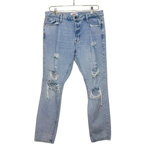 FRAME Le Garcon Denim Jeans Women 29 Light Wash Distressed Ripped‎ Casual